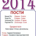 Календар церковних постів на 2014 рік